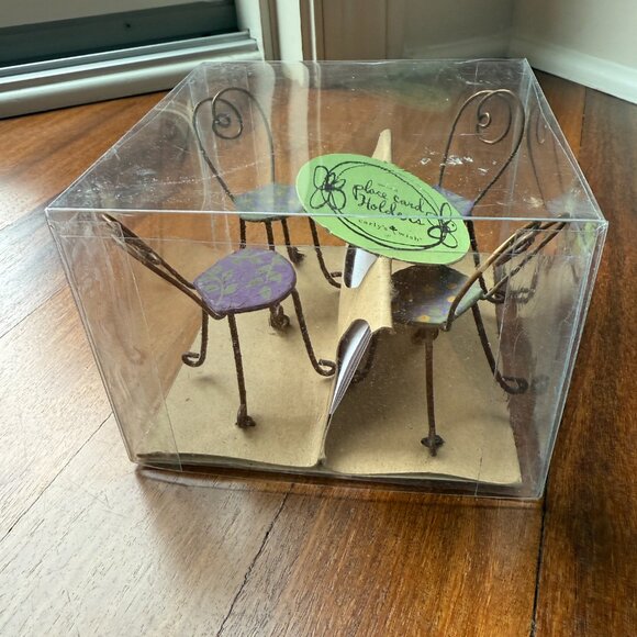 NEW Bistro Chairs Four Place Card Holders - metal - Picture 2 of 4